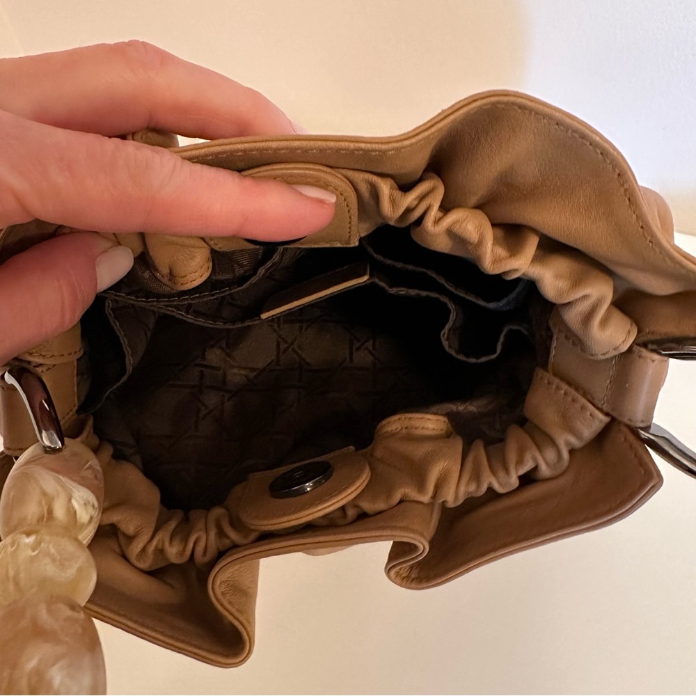 SALE! Dior Leather Bag with Beaded Handle. GREAT condition. RARE, AUTHENTIC. - Picture 5 of 16